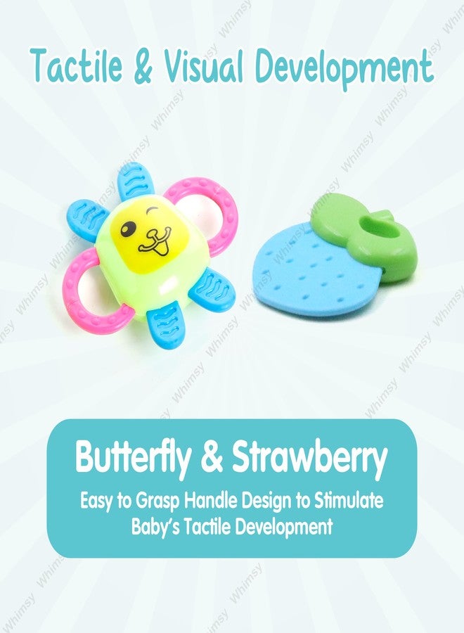 Whimsy Baby Kinder Rattle Set for 0-6 Months Old Baby, Non-Toxic, 100% BPA Free, Infant Grab, Spin & Shake Rattles, Colorful Rattles with 3 Pcs, Early Educational Sensory Toy, BIS Approved - Image 3